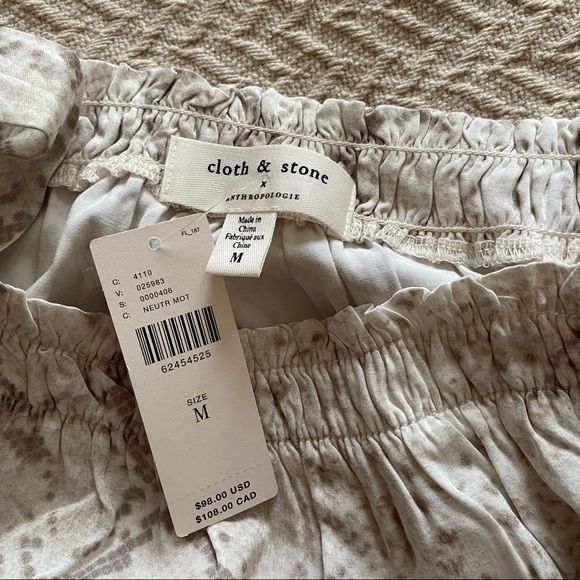 Anthro Cloth & Stone animal snake print white tank top blouse M - Picture 6 of 9